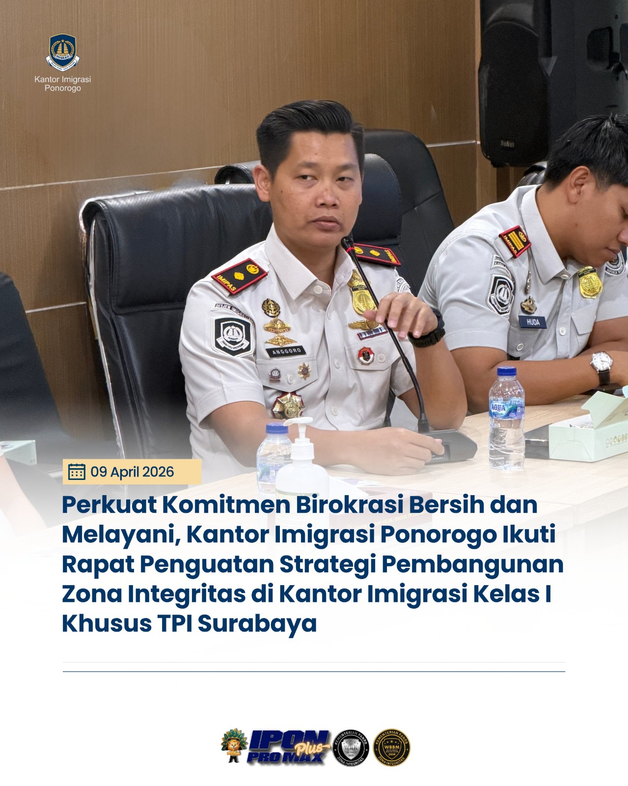 Perkuat Komitmen Birokrasi Bersih dan Melayani, Kanim Ponorogo Ikuti Rapat Strategi Zona Integritas